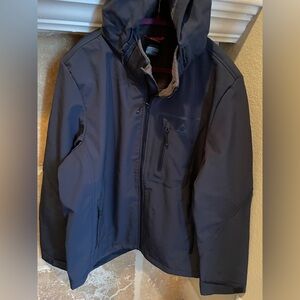NWT Gerry Unisex Navy Blue Hooded wind water resistant jacket outdoorsy Warm XL
